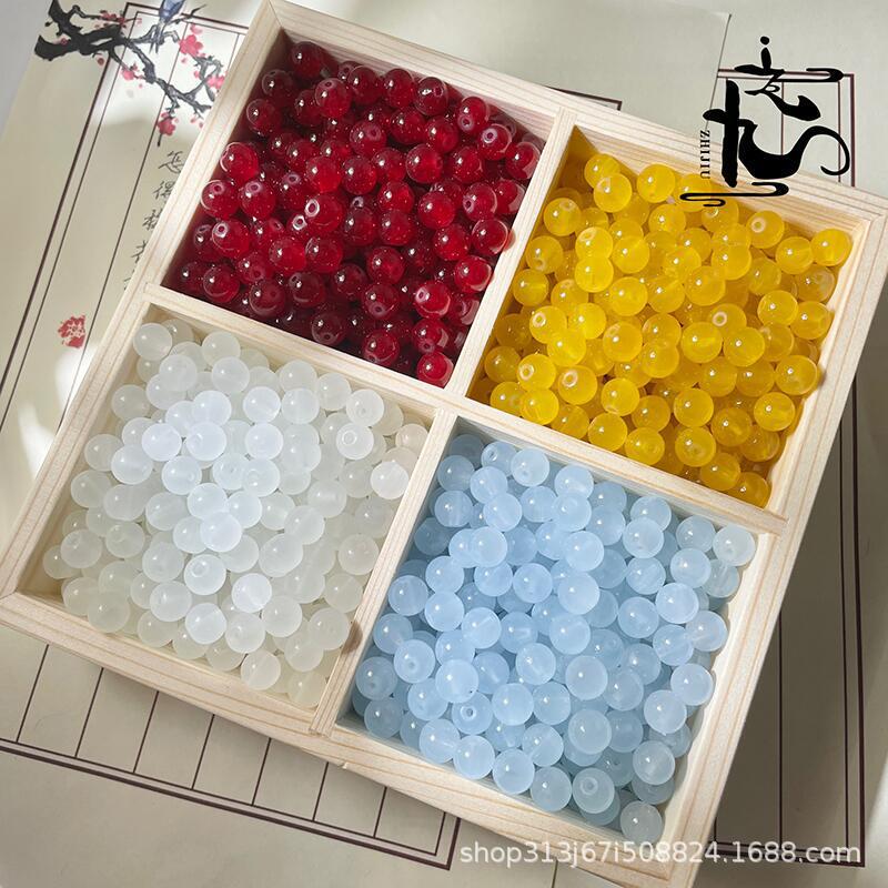 Factory wholesale 8mm imitation natural stone glass beads glass beads diy handmade bracelet beaded material