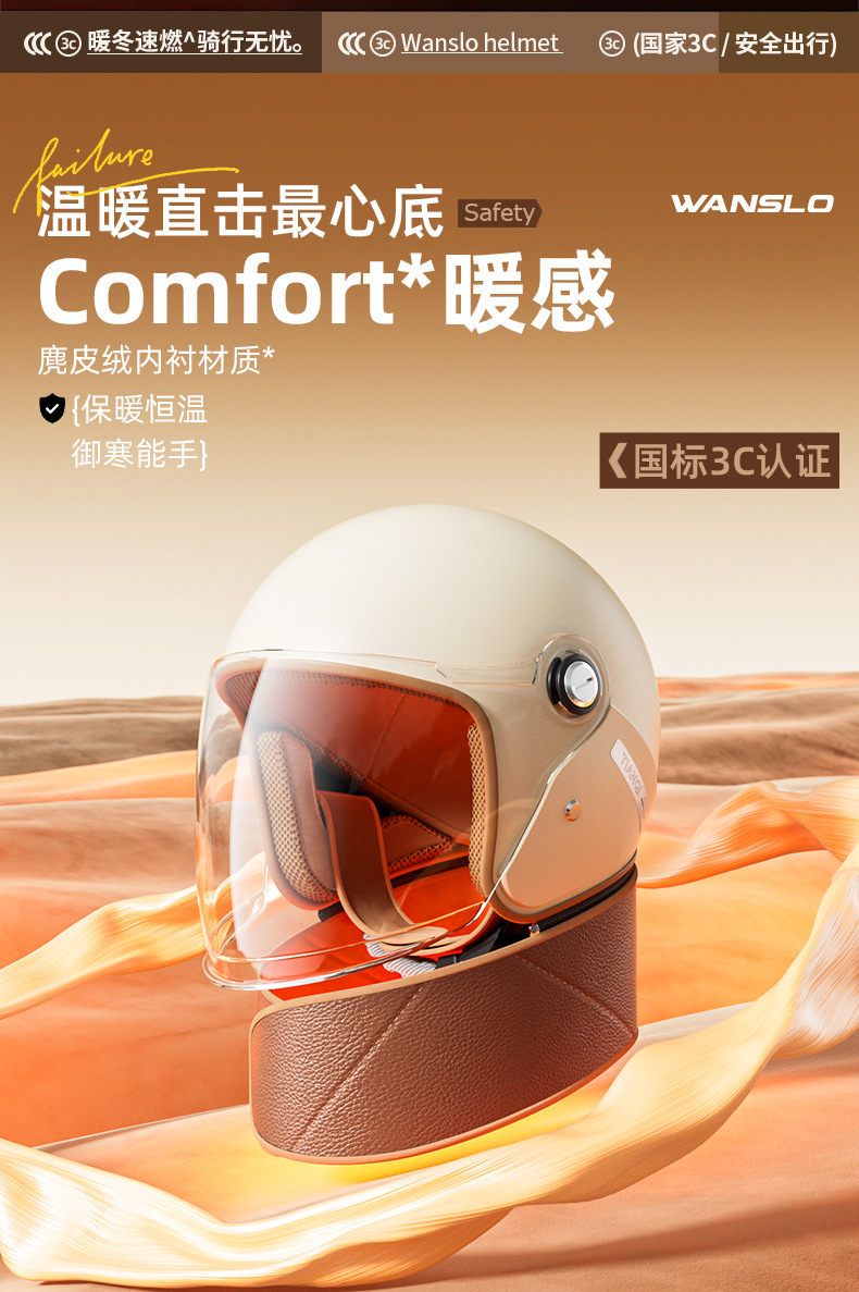 National Standard Certified Electric Vehicle Helmet for Men and Women, Universal for All Seasons, Cold-Proof and Warm Motorcycle Lightweight Safety Helmet Half Helmet