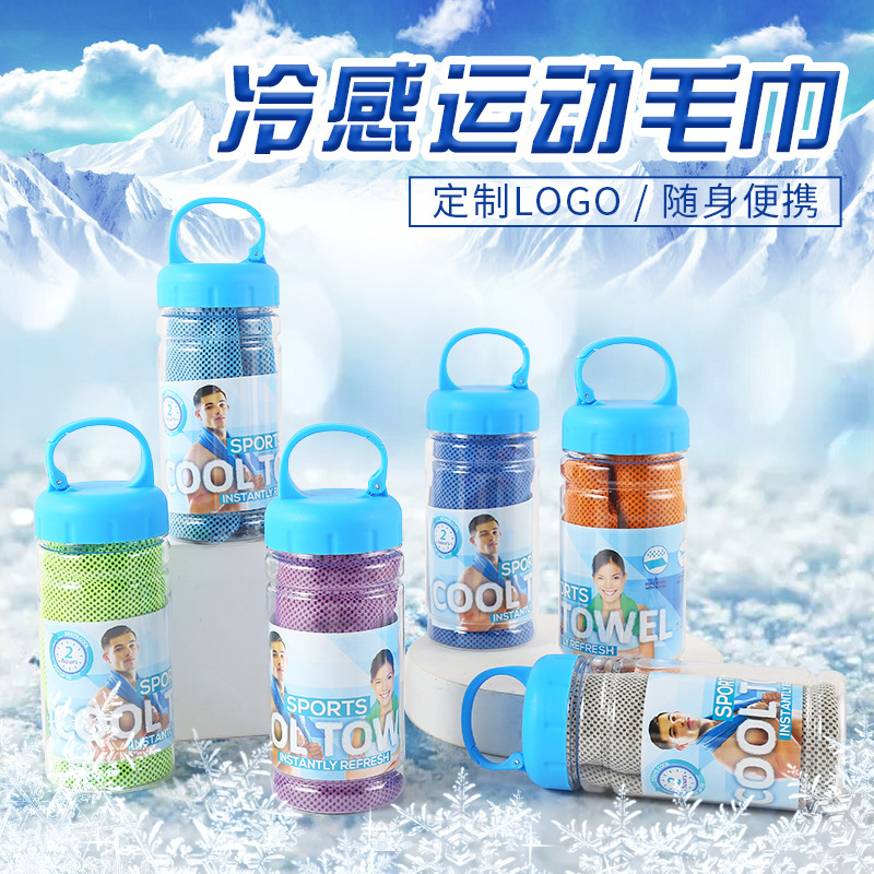 Cold-Feeling Sports Towel Absorbs Sweat and Dries Quickly for Gym Men and Women Running Basketball Badminton Towel Ice-Feeling Wrist Sweat Towel