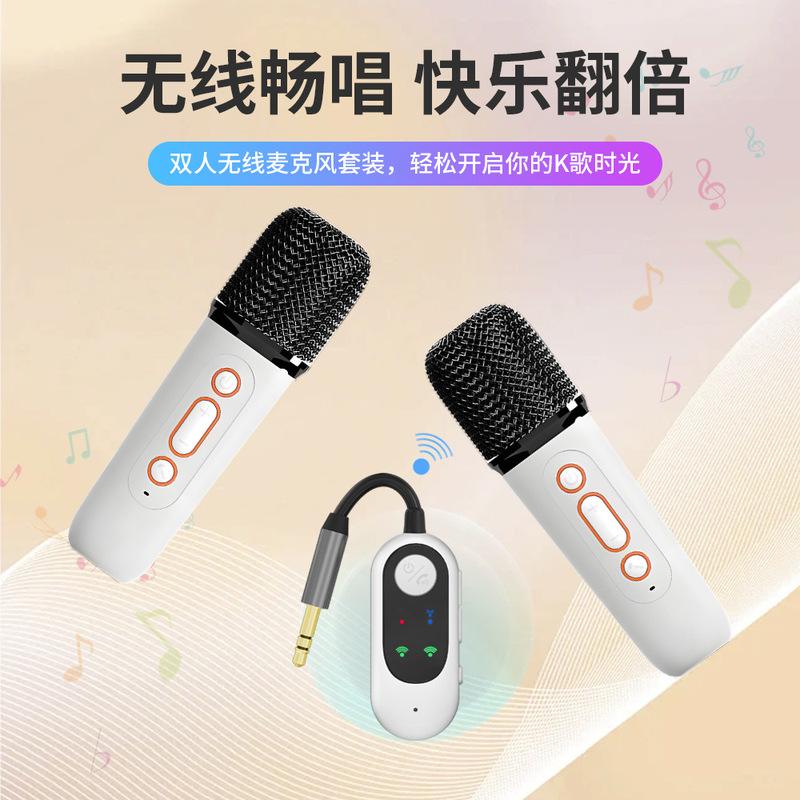 Car Karaoke Cartoon Karaoke Small Speaker with Microphone Bluetooth Speaker Small Steel Cannon Wireless Home Outdoor Microphone
