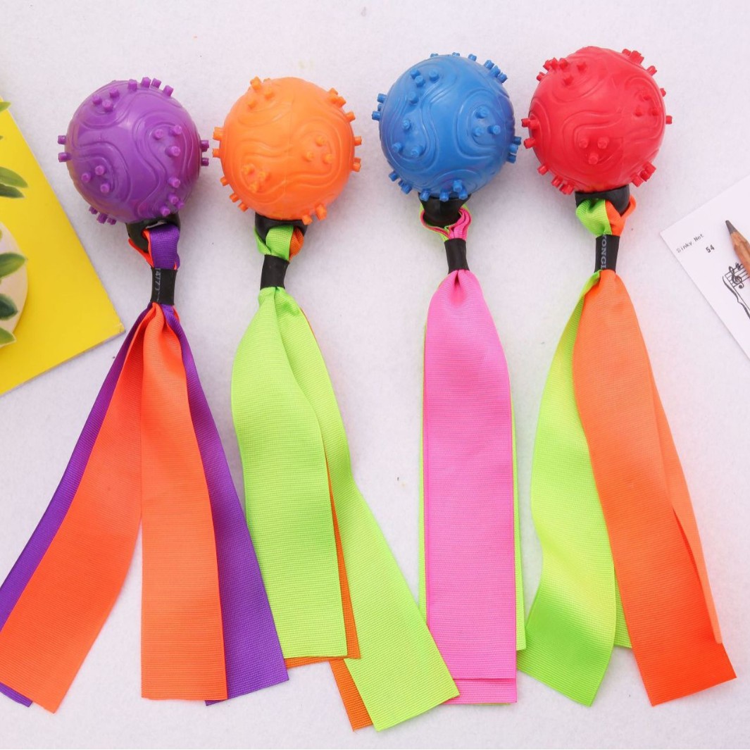 Cloth Strip Toys, Various Sounding Balls with Cloth Strips, Whistles, Tpr Toys, Bb Calling Pets to Relieve Boredom, Grinding Teeth, Screaming Balls