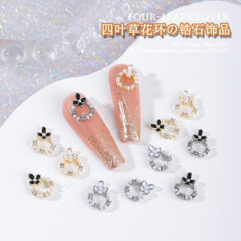 Internet celebrity New Style Nail hollow Garland zircon diamond jewelry Clover nail accessories nail DIY decorations Diamond Internet celebrity New Style Nail hollow Garland zircon diamond jewelry Clover nail accessories nail DIY decorations Diamond