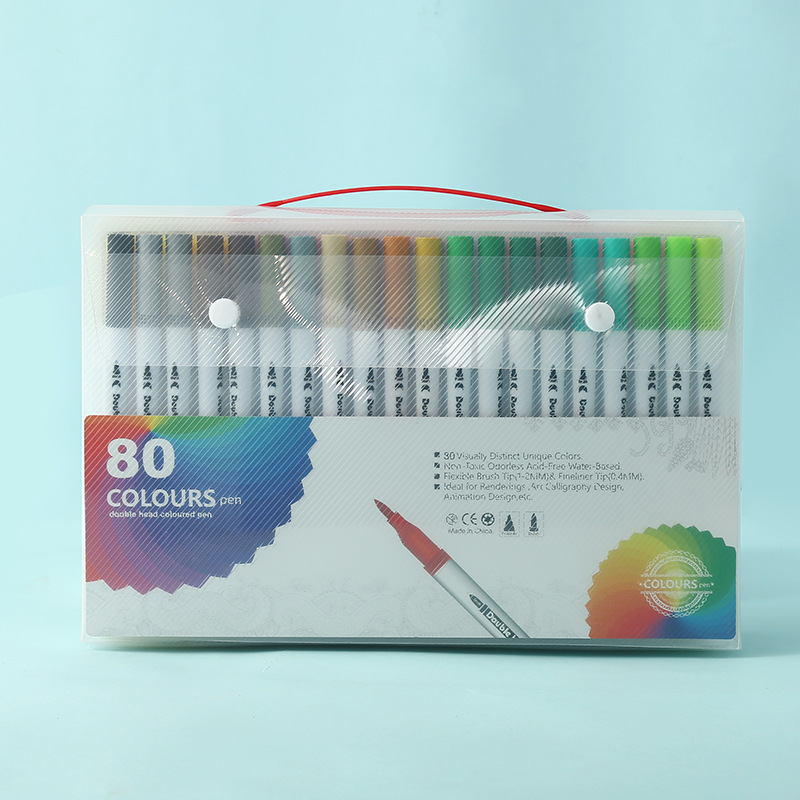 Bolígrafo de acuarela de doble punta, 120 colores, lavable, respetuoso con el medio ambiente, juego de pinceles para niños, pintura artística para estudiantes, bolígrafo de línea de gancho a base de agua