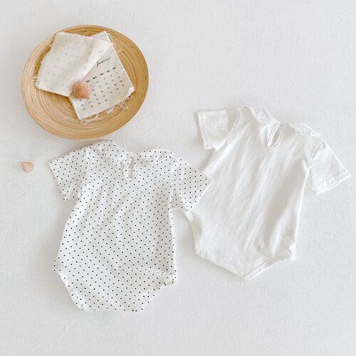 INS  new summer products for infants and young children, baby girls, polka dot baby doll collar, one-piece bodysuit, rompers