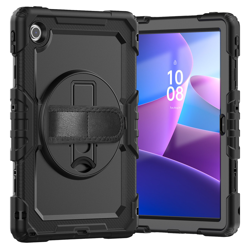 For Lenovo Tab 10.1 TB311XU Protective Case Zhaoyang K10C Strap Hand Strap Silicone PC Drop-resistant Case