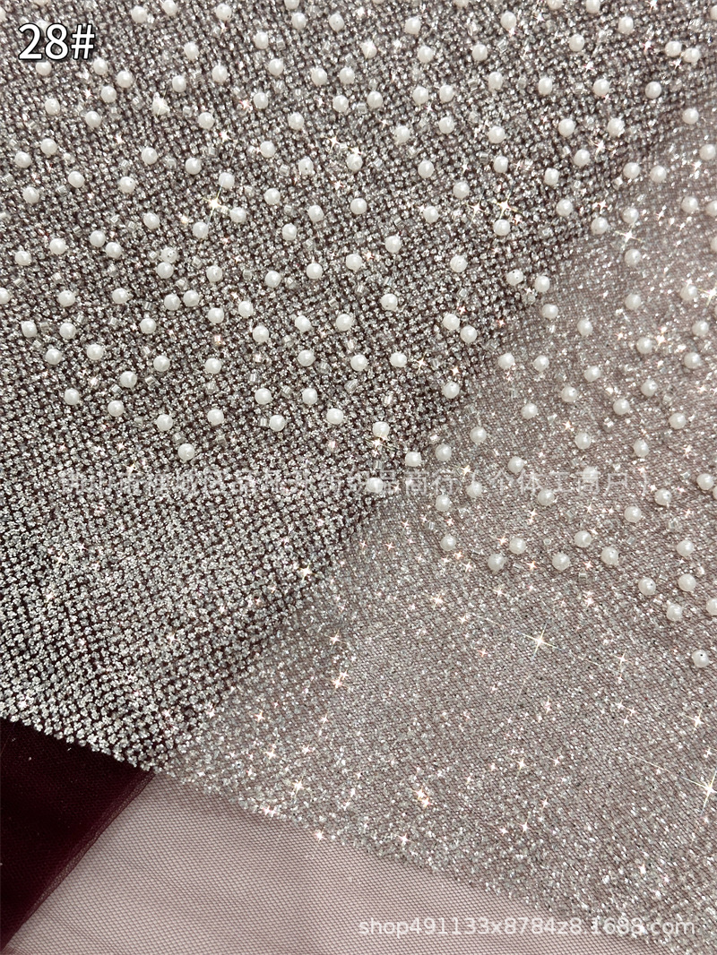 Nuevo fondo de polvo espumado cuentas bordadas telas de alta moda vestido cena fiesta vestido de tela