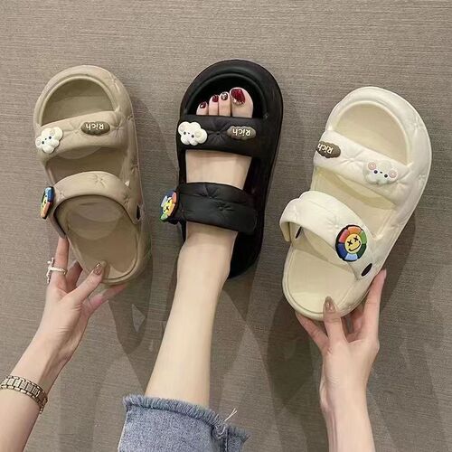 Women's Summer Outdoor Slippers with Non-slip Design, Thick Sole, Dual-purpose Sandals for Work and Beach