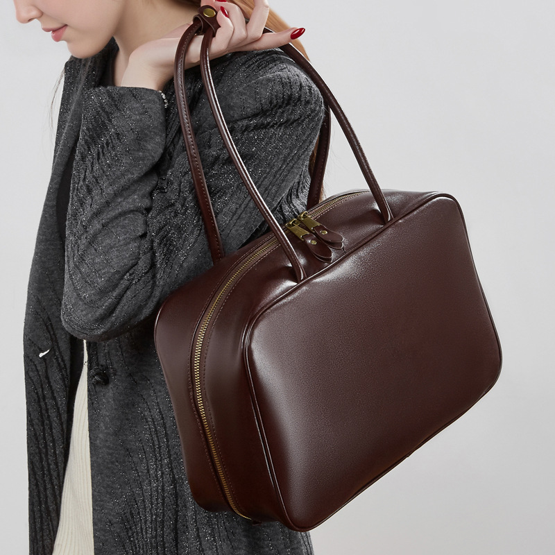 Women's Genuine Leather Crossbody Shoulder Bag Small Square Handbag_voghion.com