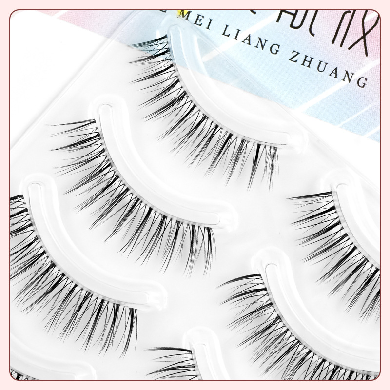 Eyelash Beauty Makeup K04 Eyelashes Natural Simulation Soft Light Air Sharpened Curly Transparent Stem 216 217