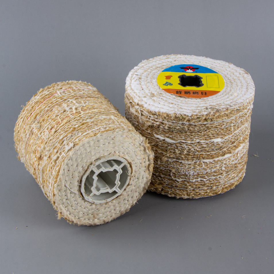 麻轮抛光轮拉丝机专用布麻轮 金属不锈钢镜面拉丝轮120X100麻布轮