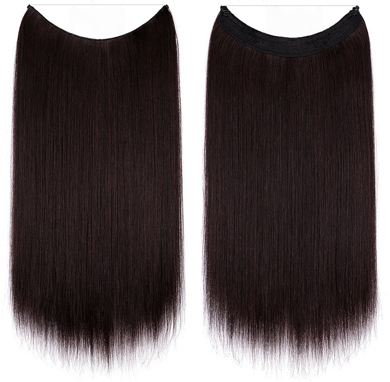 Nuevas pelucas de fibra de pescado cortina de cabello pelucas largo cabello recto sin marcas extensiones de cabello 26 pulgadas comercio exterior