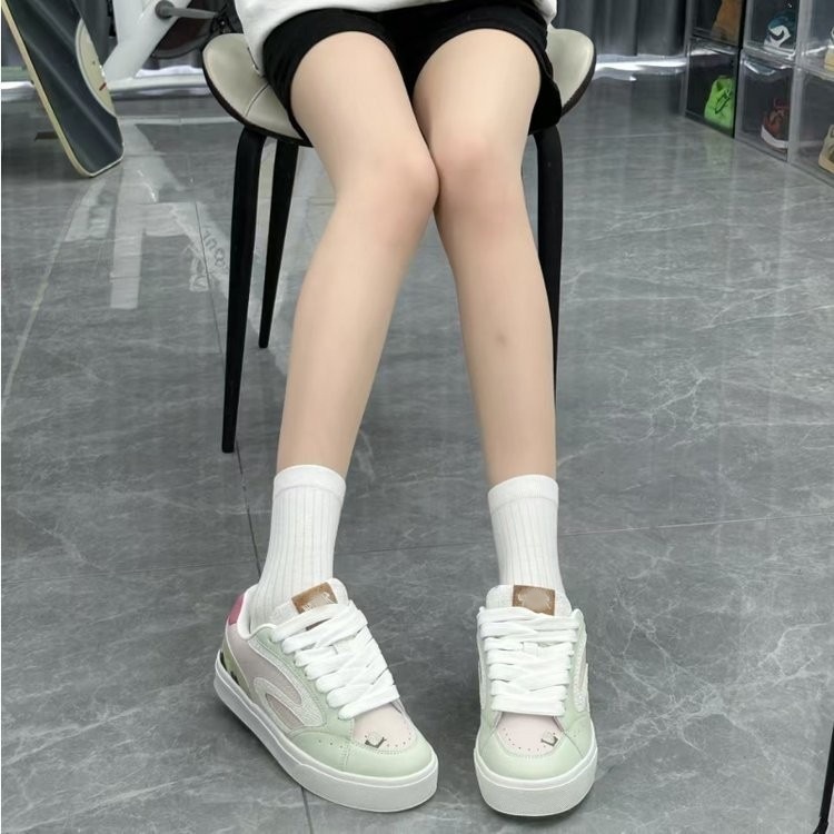 多巴胺绣花小白鞋女2025秋季新款复古风百搭休闲板鞋运动滑板鞋子|undefined