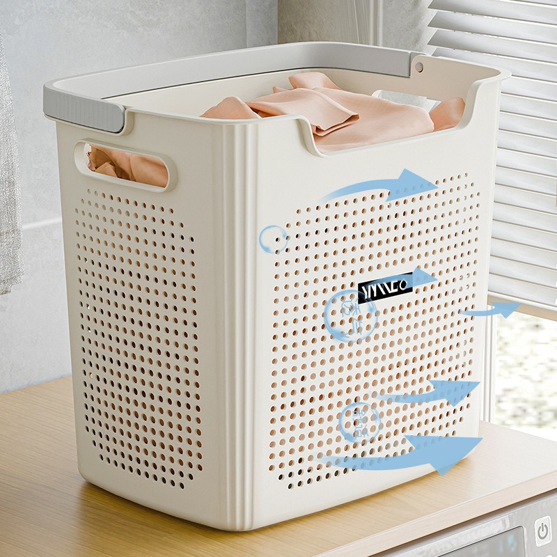 Breathable Dormitory Household Plastic Laundry Basket Dirty Clothes Basket Satchel Dirty Clothes Basket Bathroom Large Storage Basket Storage Basket