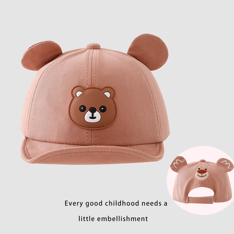 6-24 Meses sombrero para bebés primavera y otoño delgado estilo coreano lindo sombrero de pato gorra primavera sombrero de béisbol protección solar oso