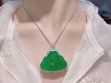 A货翡翠帝王绿满绿辣绿玻璃种佛公观音如意玉佛吊坠（定金）