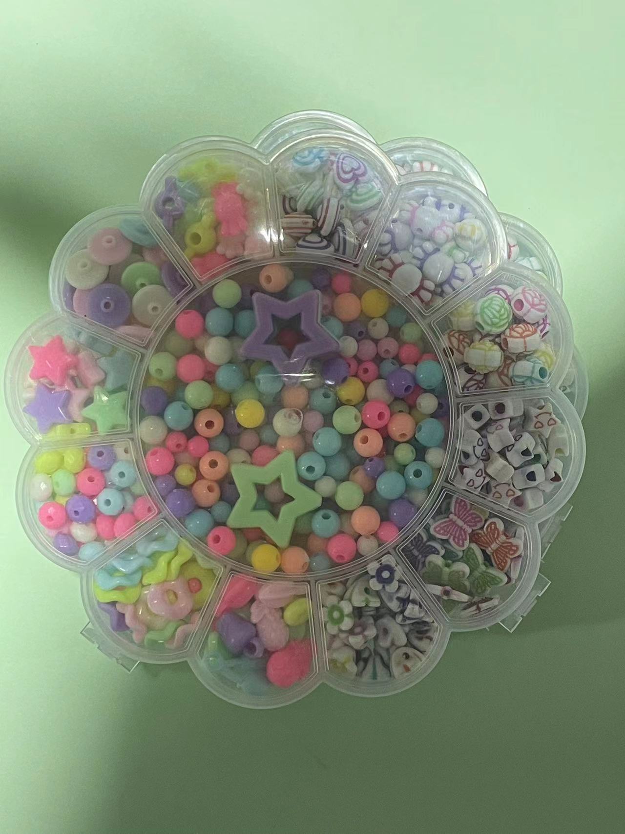 Cuentas de juguete para niños niñas hecho a mano material bricolaje paquete collar pulsera joyería con cuentas regalo educativo