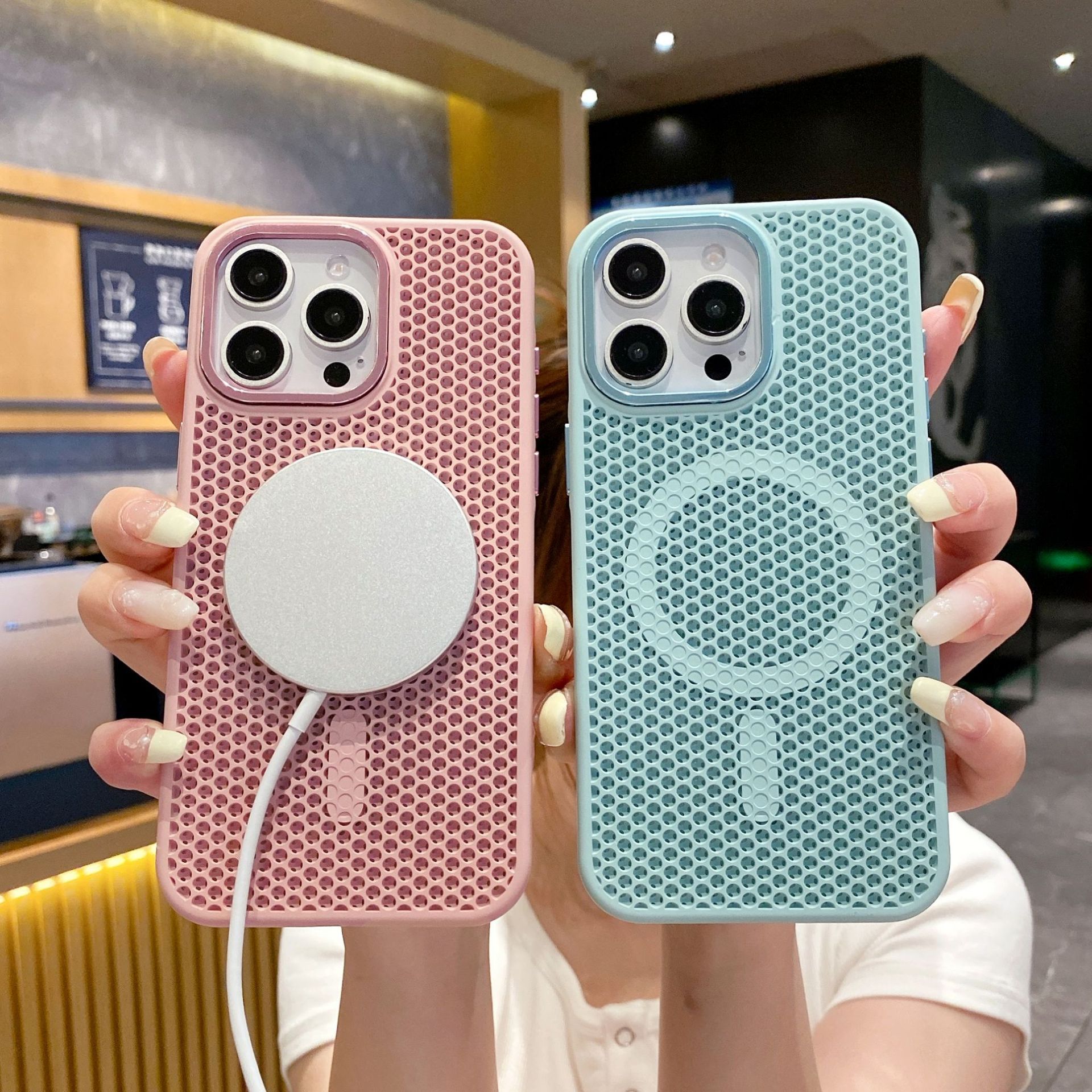 Summer panal disipador de calor magnético para iphone16ProMax color sólido 15 funda para teléfono móvil Apple 14 hombres y mujeres 13