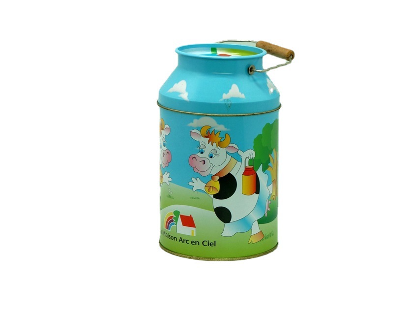 厂家马口铁圆罐 异形手挽铁罐 牛奶手挽罐精美包装盒