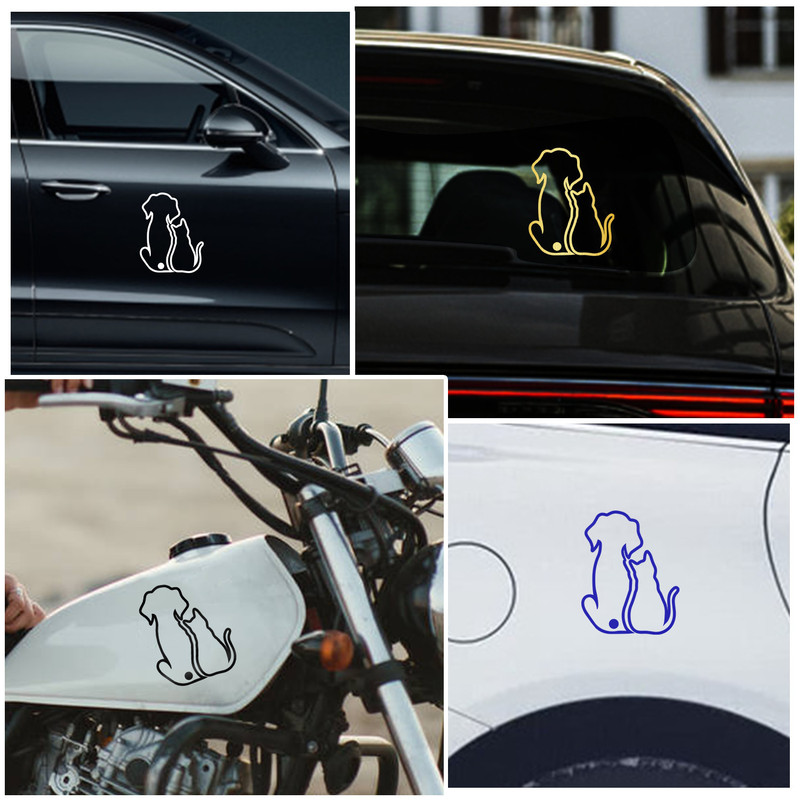 Car rear glass reflective wiper sticker tail wagging cat and dog sticker car decoration sticker car sticker
