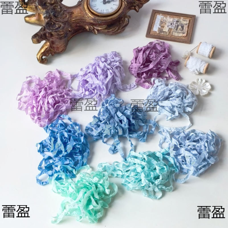 复古古董褶皱丝带做旧丝光 blythe小布娃娃衣发饰装饰4.9米批发