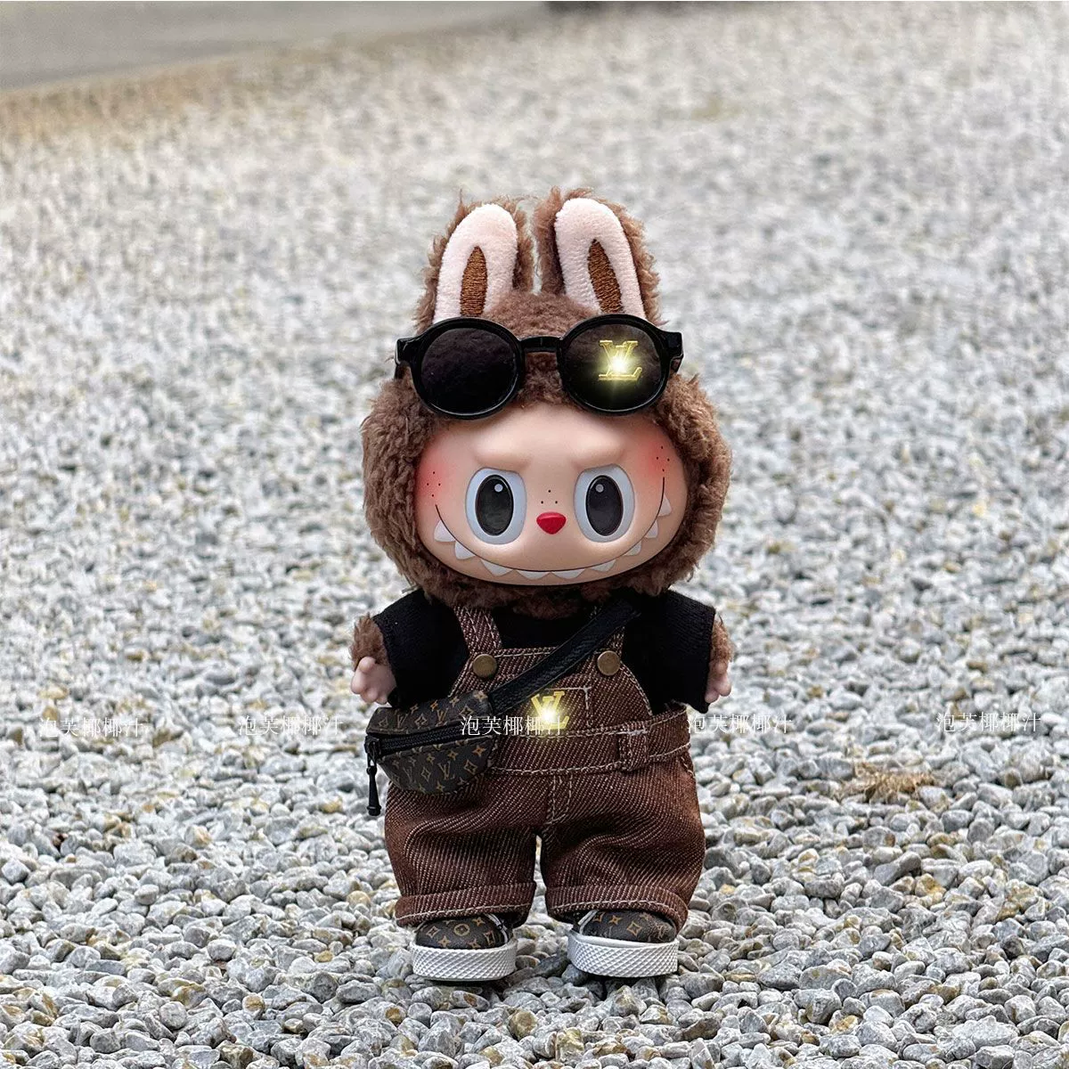 Модная одежда для кукол Labubu, виниловый комбинезон первого, второго и третьего поколения, 17 см, набор, согревающий макарон