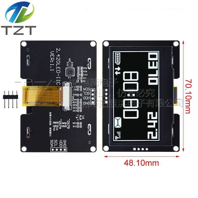 2.42inch Oled Display Screen Module 2.4128X64 Driver Ssd1309 Interface 4-Pin Iic Oled Display Screen 2.42inch Oled Display Screen Module 2.4128X64 Driver Ssd1309 Interface 4-Pin Iic Oled Display Screen