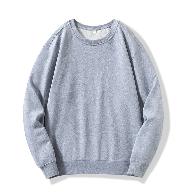 Otoño y invierno suave y cómodo algodón peinado ropa de trabajo personalizada de punto de color sólido hombro cuello collar logotipo personalizado suéter