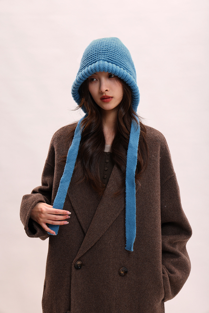 Version coréenne du nouveau bonnet tricoté en peluche pour enfants, protection des oreilles, chaud et polyvalent, couleur mixte, automne et hiver_voghion.com