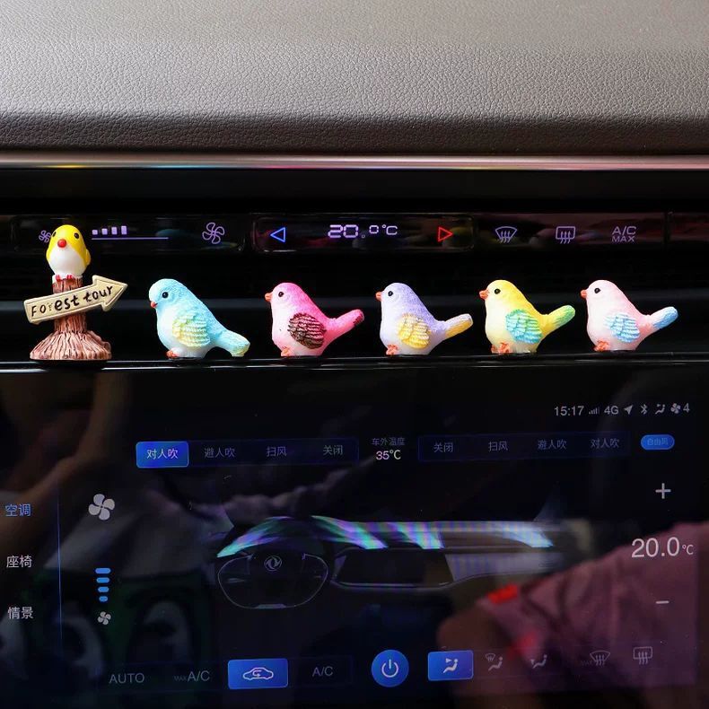 Car cute bird ornaments display center console decorations car cartoon creative personality small animal men