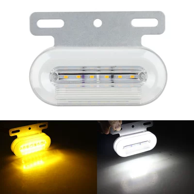 Cross-Border High-Brightness Truck Side Lights 24V Led Flowing Truck Lights Red Yellow Blue Green White Side Lights Truck Side Lights Warning Lights (Other lights) - white-and-yellow-24v