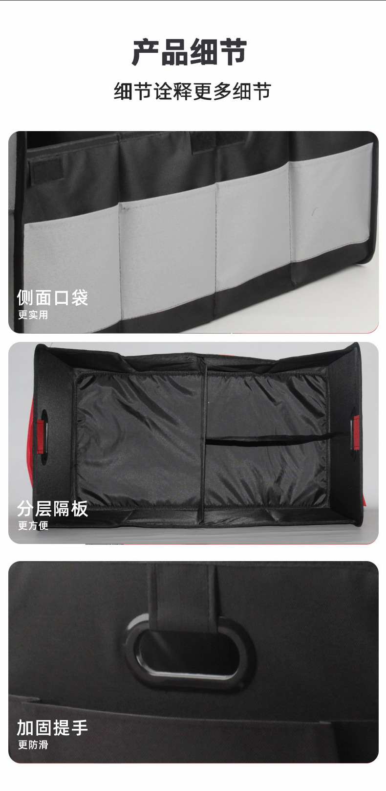 Trunk Storage Box Oxford Cloth 60L Large Capacity Car Storage Box Multifunctional Foldable Car Storage Box