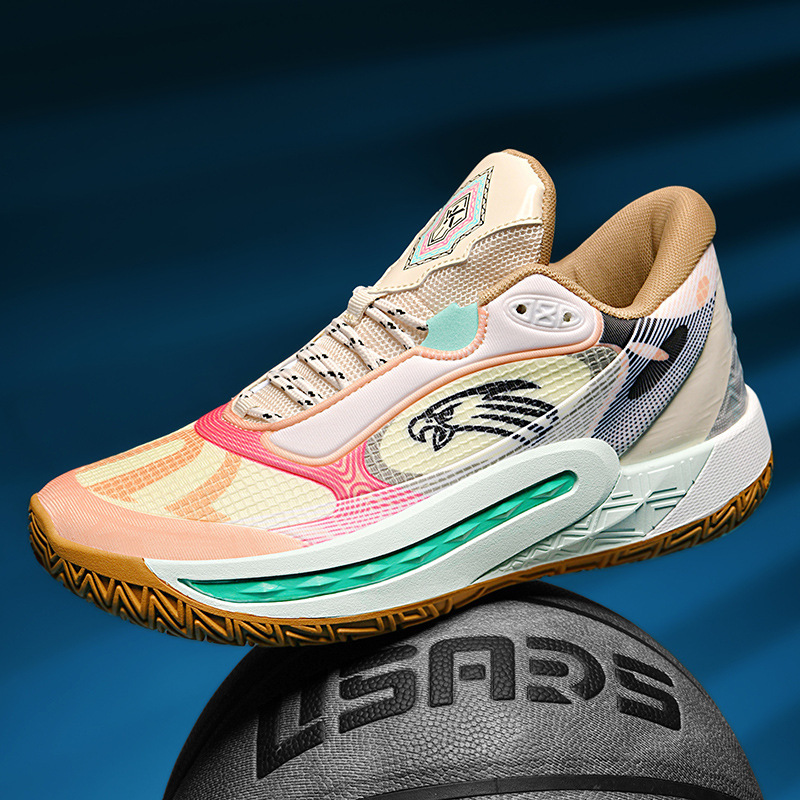 Luminous color basketball shoes low-top wear-resistant non-slip professional combat sneaker rubber outsole friction sound