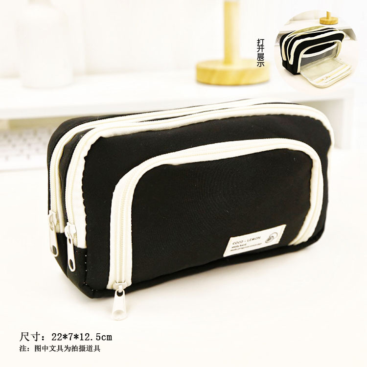 Caja de papelería de gran capacidad multifuncional de gran capacidad japonesa y estudiantes de secundaria en el nicho de viento simple bolsa de lápiz