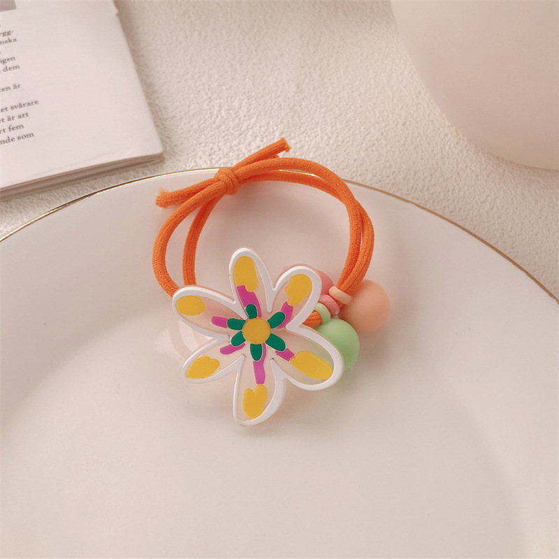 Chica dulce flor anillo de cabello adorable banda de goma de alta elástica cabello de cabello de cabello de cabello de cola de caballo al por mayor