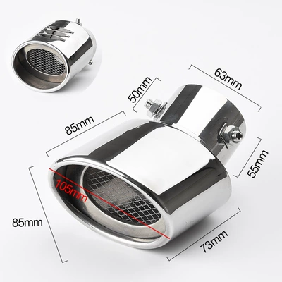 Steel Muffler Tail Pipe Exhaust Car muffler - new-platinum-thickened-belt-mesh-curved-version-supports-installation