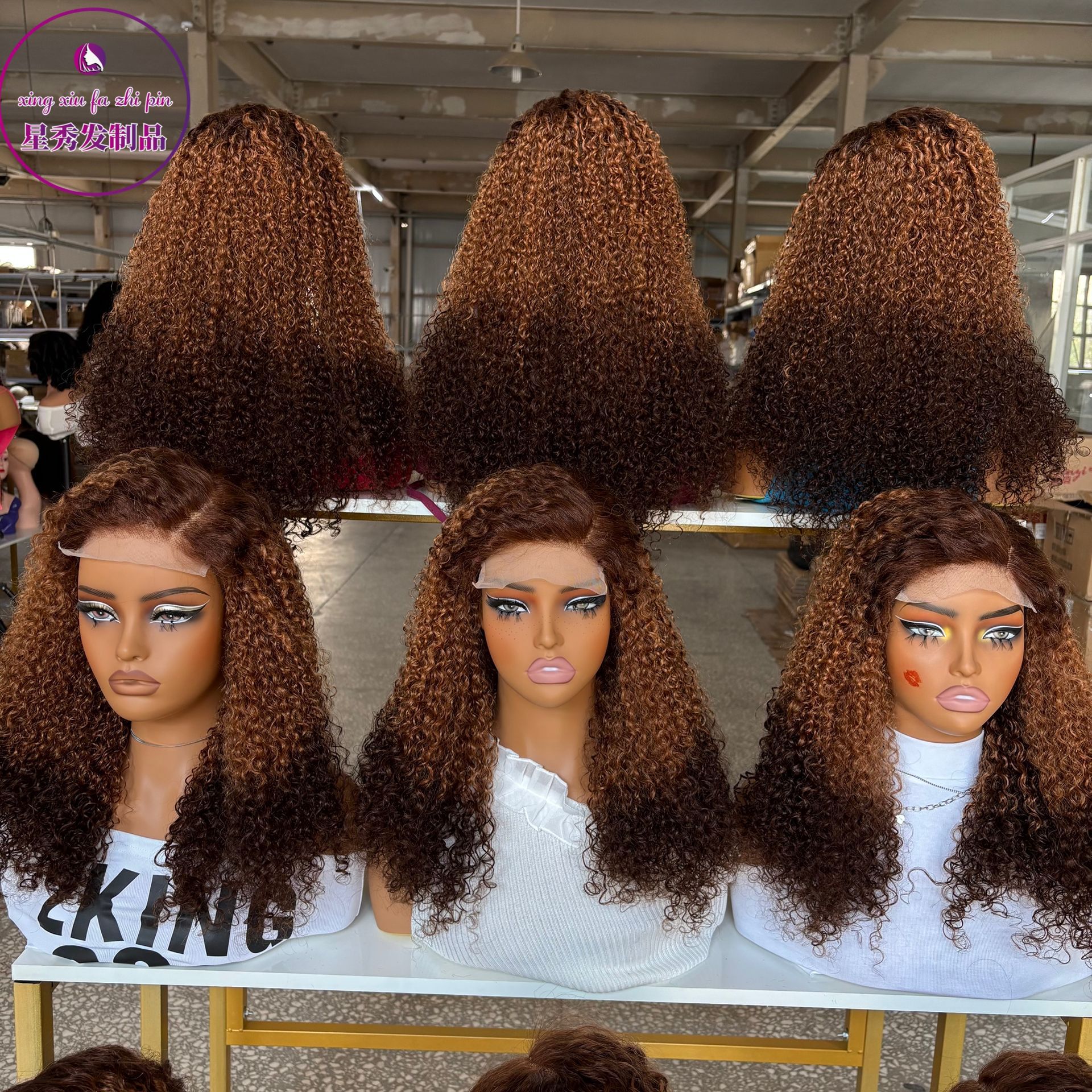 Peluca de Cabello Humano Tejida a Mano Rizada Profunda para Mujeres
