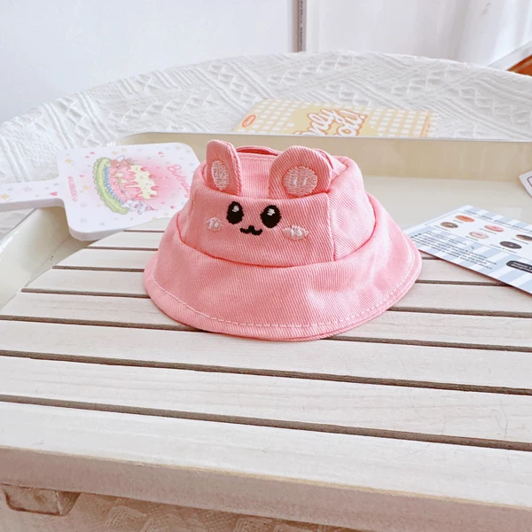 Embroidered fisherman hat powder rabbit