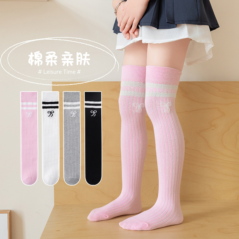 children's high boots with bow