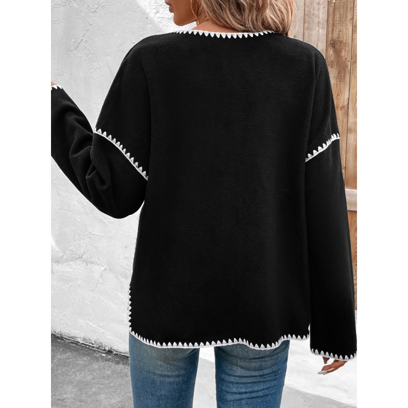 Wholesale Autumn/Winter Bestsellers: Loose-Fitting White Fleece Jackets With Decorative Edges For Commuting And Casual W_ecoleips.com