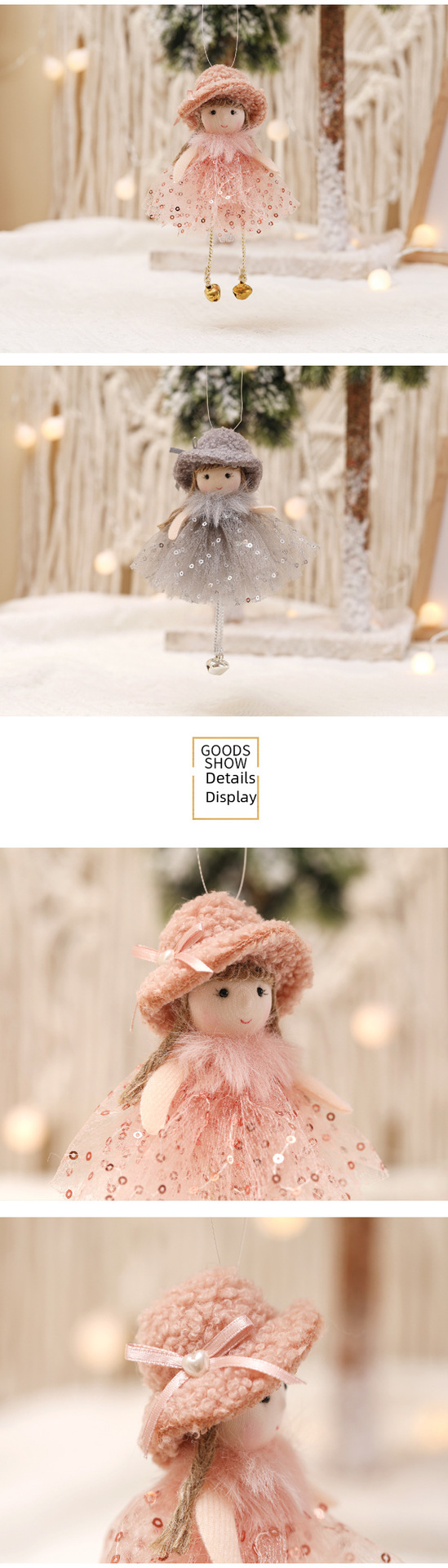 Angelo lėlė papuošalas kalėdų eglutei namų dekoravimui_voghion.com