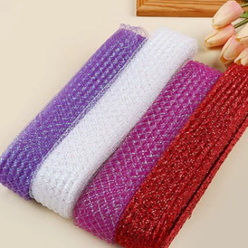 Эластичный клетчатый сетчатый головной убор с бантом шириной 4,5 см, завязка для букета, волнистый сетчатый материал с бантом