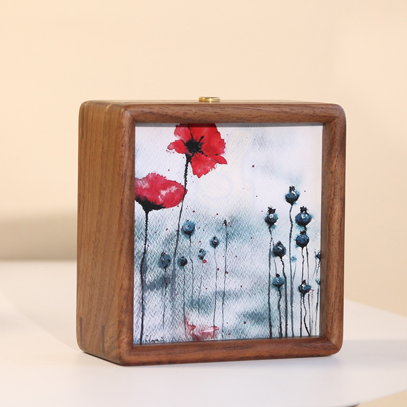 中国黒クルミ無垢材フレームライト絵画クリエイティブナイトライトフォトフレーム雰囲気ライト誕生日 diy ギフト装飾品