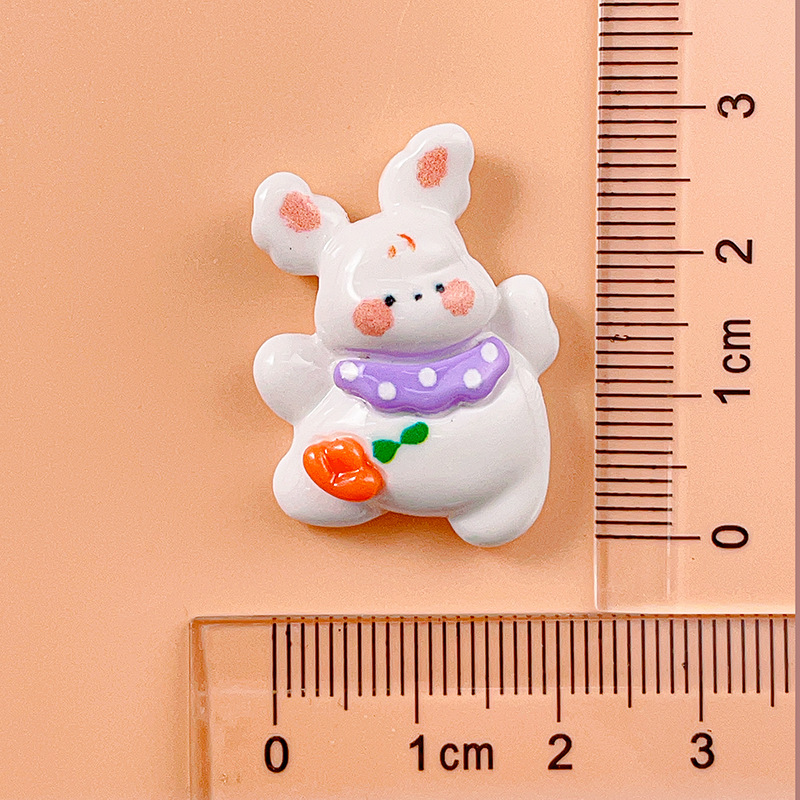 Nueva superficie brillante lindo conejo accesorios de resina DIY crema pegamento niños horquilla accesorios para el cabello hecho a mano primavera conejo al por mayor