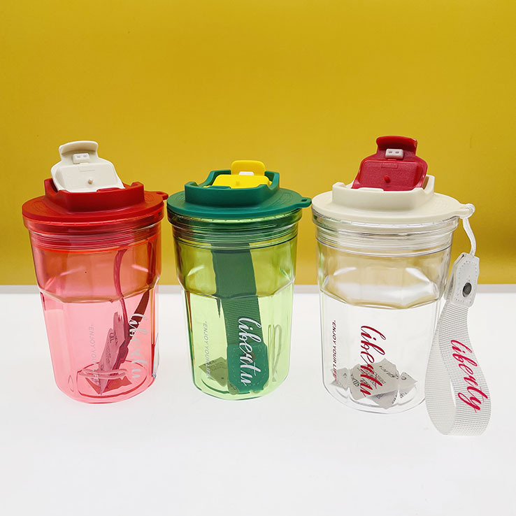 Fabricantes de tazas de cola de plástico de PC tazas de cola de frutas de palomitas de maíz una taza taza de cola taza de café doble