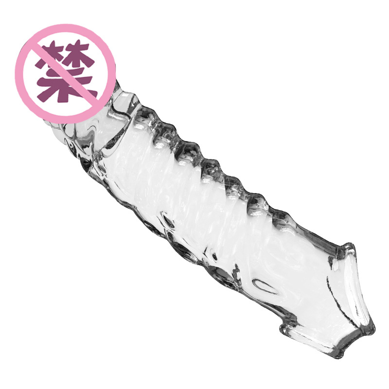 Vibrating Lock-On Penis Sleeve Extender, TPE Male Delay Sleeve, Manual Control — detail image 15
