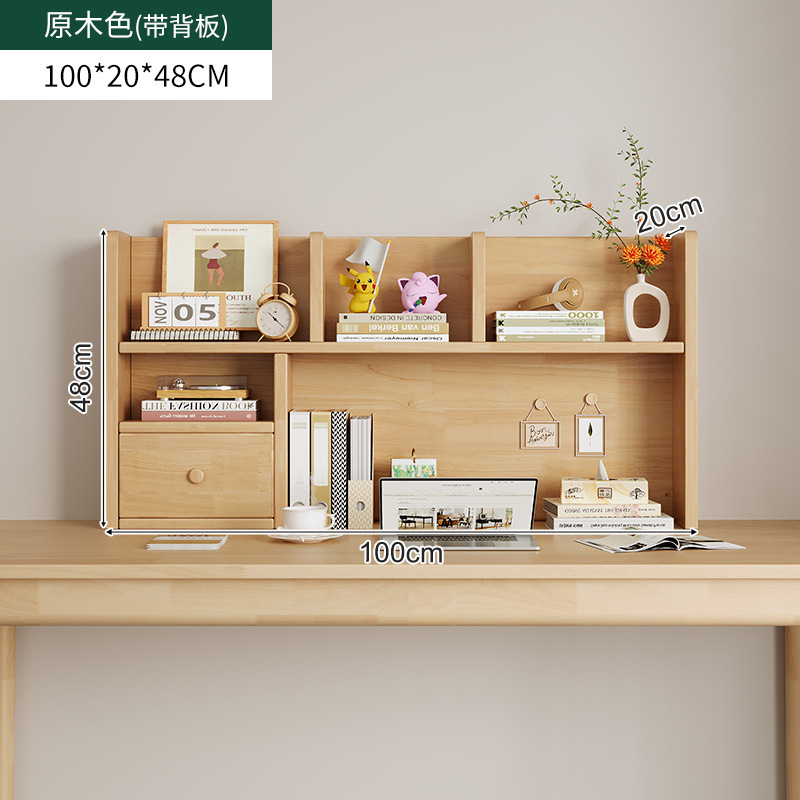Estante de escritorio de madera maciza, estantería para niños de varias capas en el escritorio, escritorio de estudio para el hogar, estantería, gabinete bajo de almacenamiento con cajones