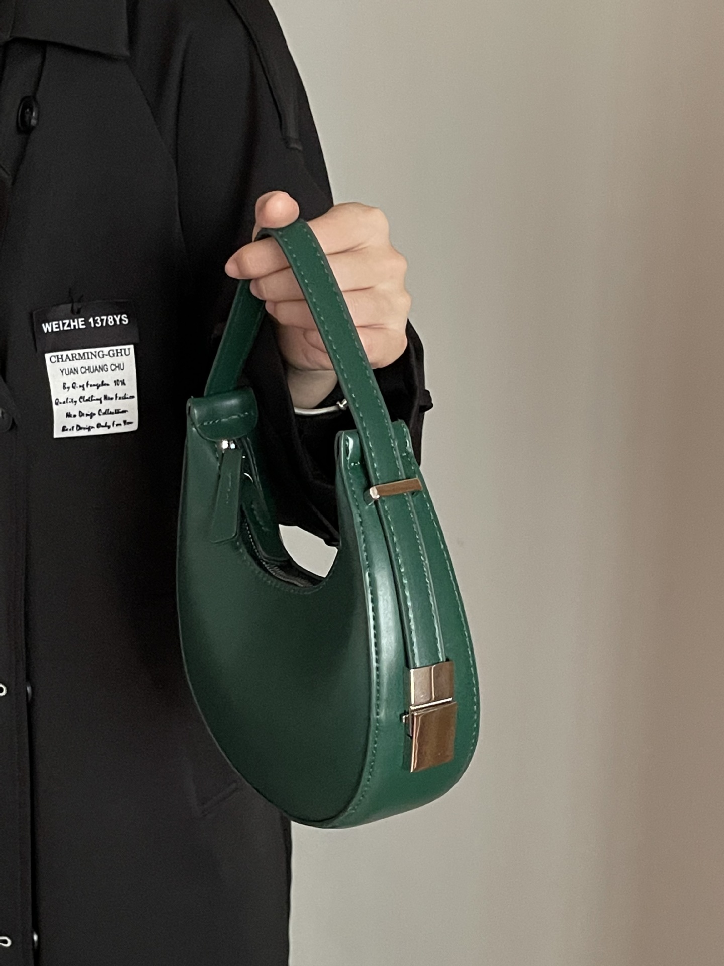 Nuova borsa da donna piccola e alla moda, versatile, con fibbia a chiusura, a forma di mezzaluna, piccola e casual borsa a spalla singola_voghion.com