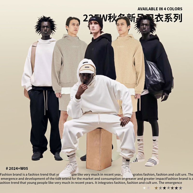Essentials Cloud Series 23Fw Autumn/Winter New Solid Color Fleece-Lined Hoodie with Small Logo