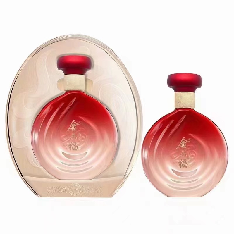 金六福缘定金生50.8度兼香型白酒整箱500ml*6瓶纯粮礼盒装批发