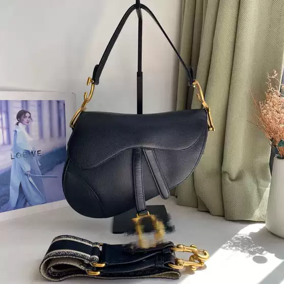 2025 New Trendy D Brand Palm Print Letter Saddle Bag Cross-Border Retro Handbag Wide Shoulder Strap Single Shoulder Crossbody Bag